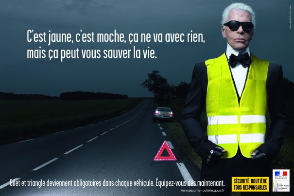 Karl Lagerfeld pour la sécurité routière