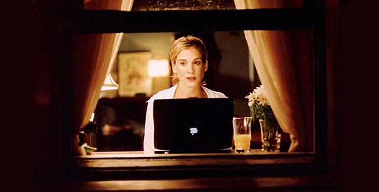 RÃ©sultat de recherche d'images pour "carrie bradshaw blogger sex and the city computer"