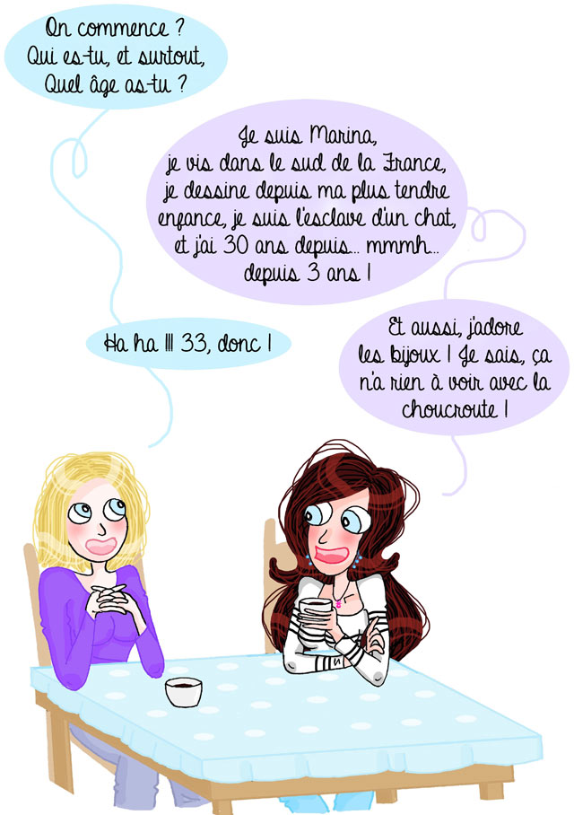 Interview en BD de La Belle bleue, blogueuse de 30 ans ou presque 