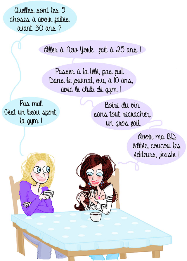 Interview en BD de La Belle bleue, blogueuse de 30 ans ou presque 