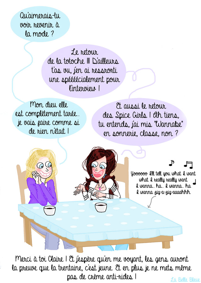 Interview en BD de La Belle bleue, blogueuse de 30 ans ou presque 