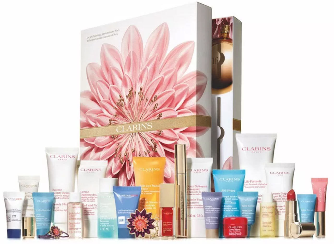 Calendrier de l'avent pour adulte 2018 Clarins, un calendrier plein de cadeaux beauté