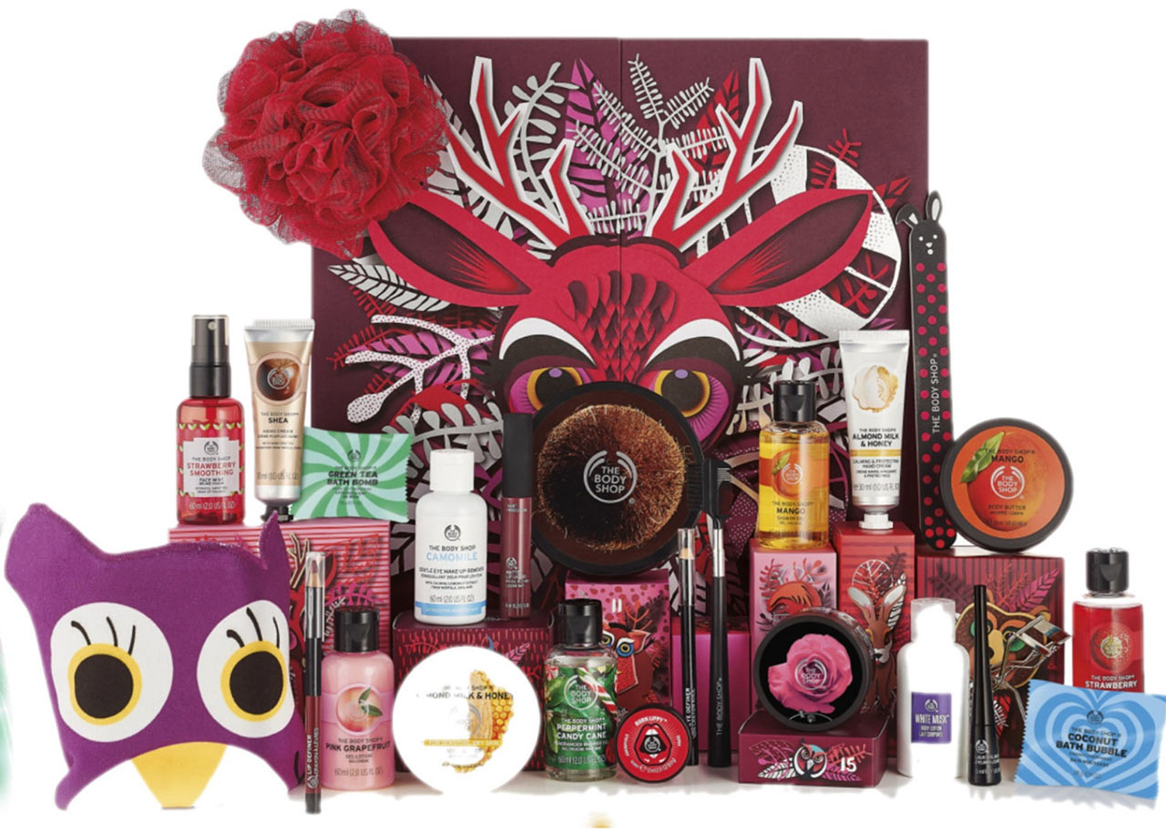 Calendrier de l'avent The Body shop classique 2018 : un calendrier de l'avent beauté pour adultes rempli de petits cadeaux pour femme