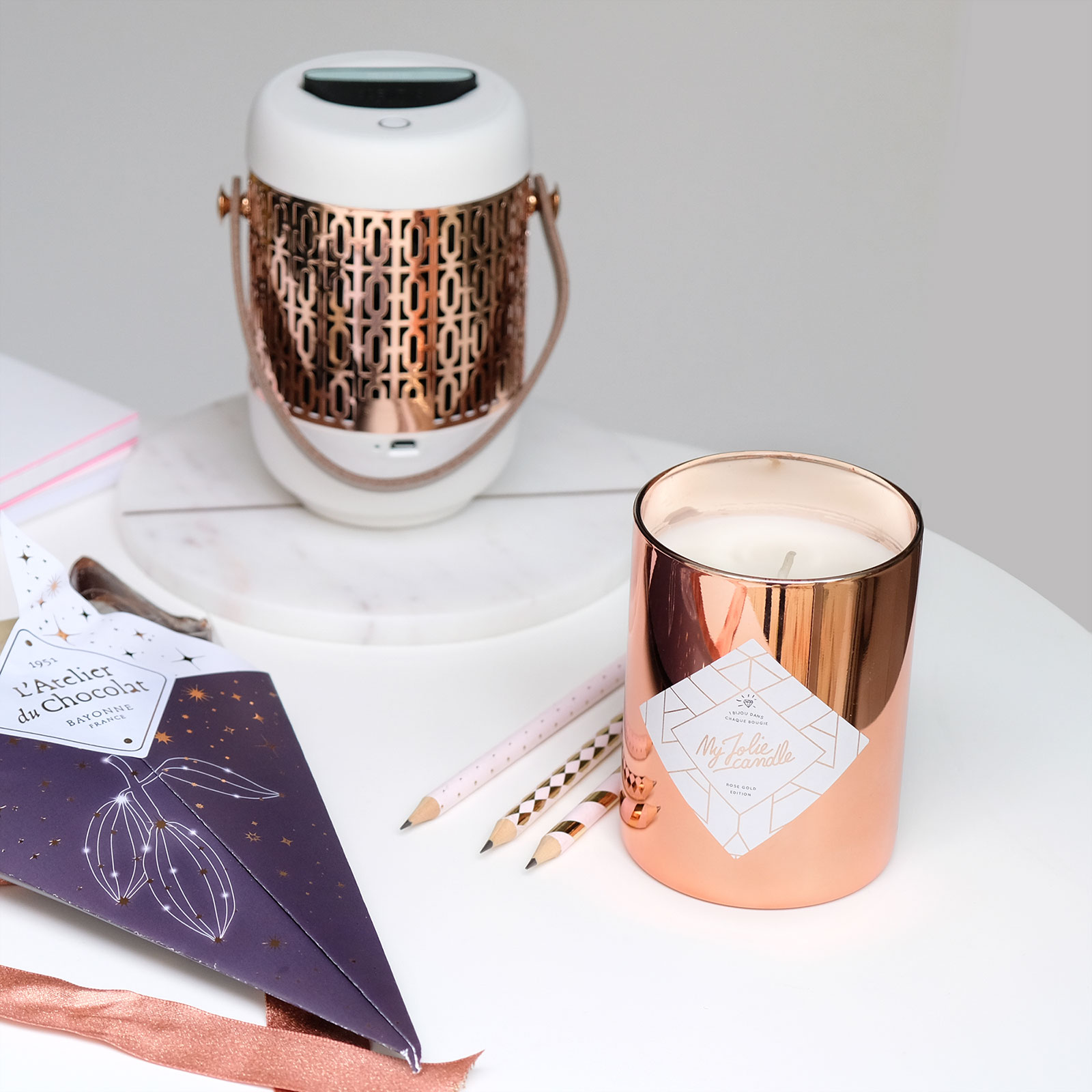 Diffuseur de parfum Scentys et My jolie candle rose gold